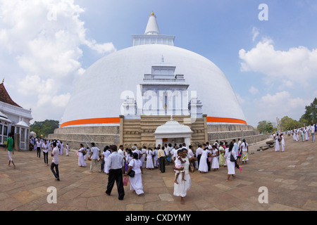 Ruwanweliseya, Maha Thupa oder große Stupa, UNESCO-Weltkulturerbe, Anuradhapura, Sri Lanka, Asien Stockfoto