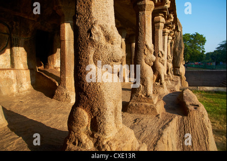 Fünf Ratha, Mamallapuram (Mahabalipuram), UNESCO-Weltkulturerbe, Tamil Nadu, Indien, Asien Stockfoto