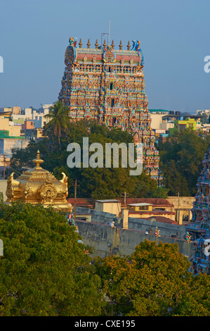 Sri-Meenakshi-Tempel, Madurai, Tamil Nadu, Indien, Asien Stockfoto