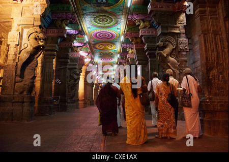Interieur, Sri Meenakshi Tempel, Madurai, Tamil Nadu, Indien, Asien Stockfoto