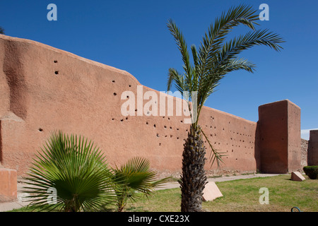 Mauern des alten und Medina, Marrakesch, Marokko, Nordafrika, Afrika Stockfoto