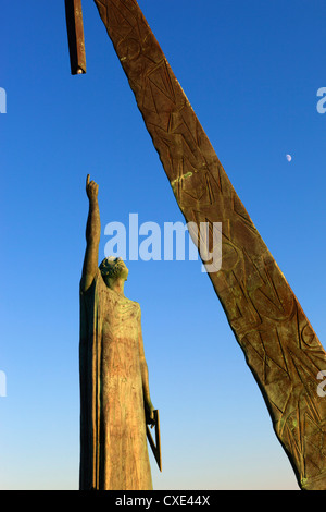 Statue von Pythagorion, Samos, Pythagoras (griechischer Philosoph und Mathematiker), Ägäische Inseln, Griechenland Stockfoto