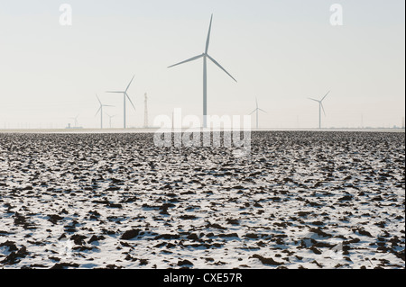 Windkraftanlagen im Bereich Stockfoto