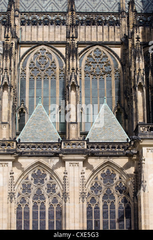 Größte Schloss das abstrakte Weltbild der Burg Pražský Hrad in Prag Tschechien Hradschin Prager Burg Stockfoto