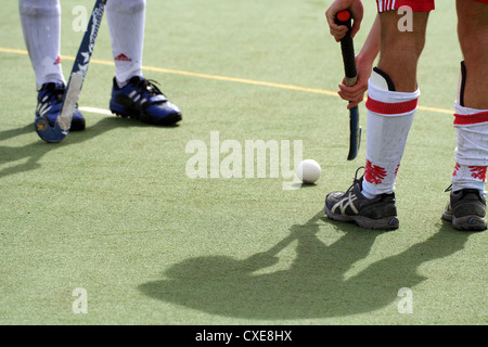 Rüsselsheim, Eishockey-Spieler am ball Stockfoto