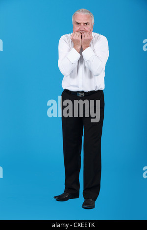 Angst senior Geschäftsmann Stockfoto