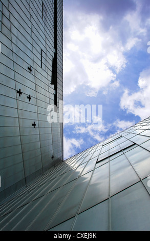 Fassade des jüdischen Museums in Berlin (Deutschland), Projekt des Architekten Daniel Libeskind Stockfoto