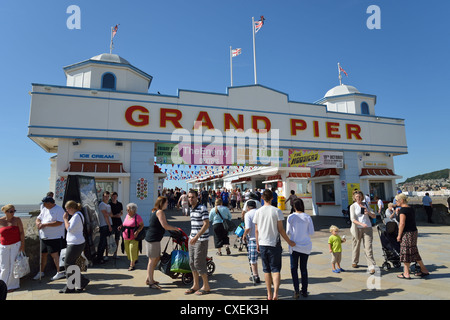 Grand Pier Eingang, Weston-Super-Mare, Somerset, England, Vereinigtes Königreich Stockfoto