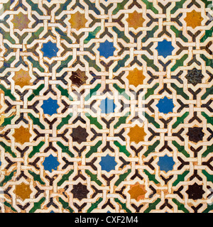 Fliesen Sie-Dekoration, Alhambra-Palast, Spanien Stockfoto