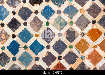 Fliesen Sie-Dekoration, Alhambra-Palast, Spanien Stockfoto