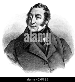 Porträt von Gioachino Antonio Rossini, 1792-1868, italienischer Komponist, Opernkomponisten des Belcanto, Stockfoto