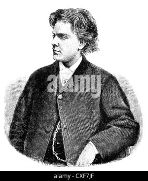 August Wilhelmi, 1845-1908, deutscher Violinist, Stockfoto