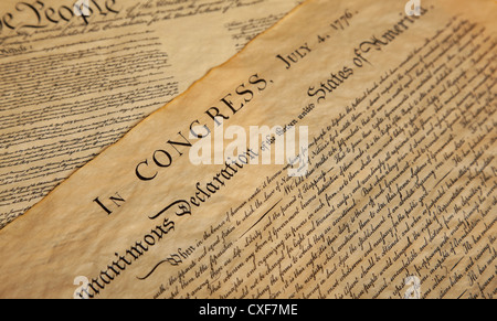 Verfassung und der Unabhängigkeitserklärung Stockfoto
