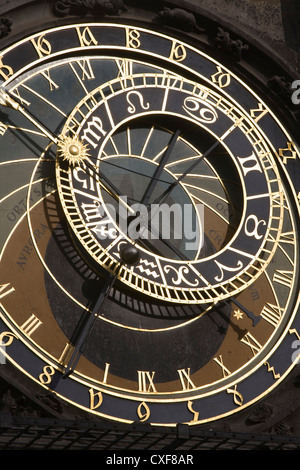 Eine abstrakte Sicht auf die berühmten Prager astronomische Uhr Prager Orloj Stockfoto