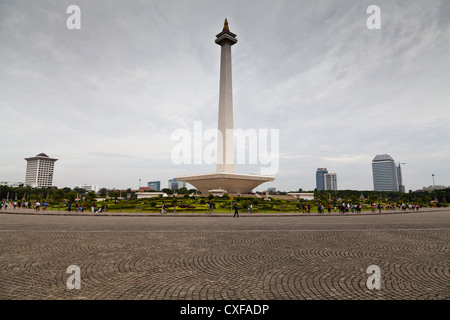 Das National Monument auf dem Merdeka Square in Jakarta Stockfoto