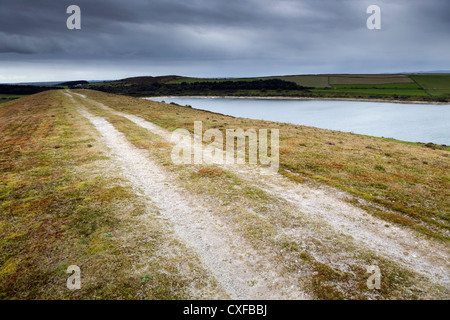 Park-See; ehemalige Porzellanerde Funktionsweise Rückgewinnung; verfolgen; Cornwall; UK Stockfoto