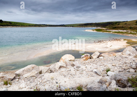 Park-See; ehemalige Porzellanerde Funktionsweise Rückgewinnung; See; Cornwall; UK Stockfoto