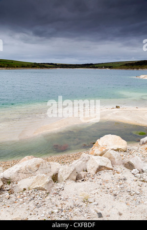 Park-See; ehemalige Porzellanerde Funktionsweise Rückgewinnung; See; Cornwall; UK Stockfoto