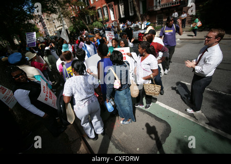 Streik der Putzfrauen am Washington Square, Manhattan, New York City Stockfoto