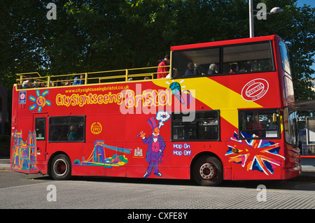 Touristischen Sightseeing Bus Bristol Stadtzentrum Stockfoto