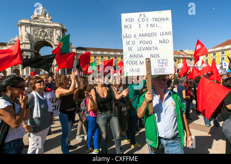 CGTP Proteste in Lissabon, 29. September 2012, Portugal Stockfoto