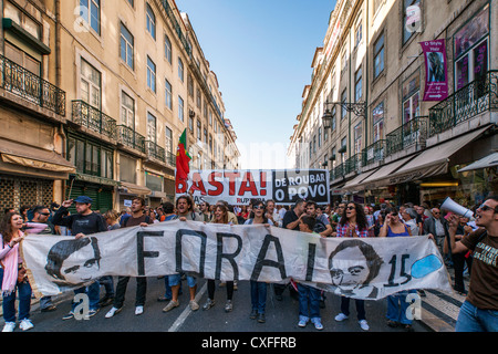 CGTP Proteste in Lissabon, 29. September 2012, Portugal Stockfoto