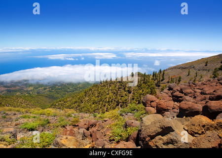 La Palma Caldera de Taburiente Meer der Wolken in Kanarische Inseln Stockfoto