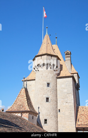 Berühmtes Schloss Chateau d ' Aigle im Kanton Waadt, Schweiz Stockfoto