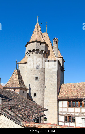 Berühmtes Schloss Chateau d ' Aigle im Kanton Waadt, Schweiz Stockfoto