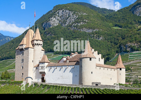 Berühmtes Schloss Chateau d ' Aigle im Kanton Waadt, Schweiz Stockfoto