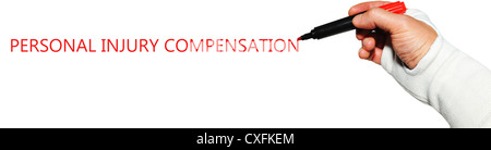 Verletzungen Anspruch Konzept mit Stichworten Stockfoto