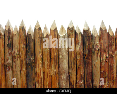 hölzerne Po isoliert auf weiss Stockfoto