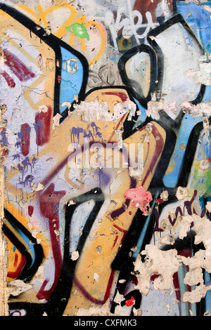 Stück der Berliner Mauer am Deutschen Museum kalten Krieges angezeigt Stockfoto
