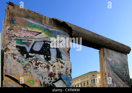 Stück der Berliner Mauer am Deutschen Museum kalten Krieges angezeigt Stockfoto