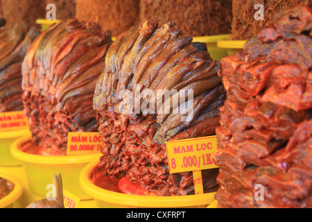 Fischmarkt in Sa Dec, Vietnam Stockfoto