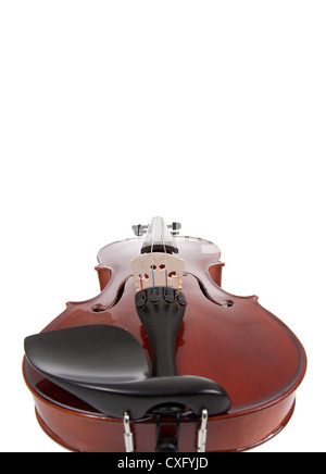 Eine Geige auf einem weißen Hintergrund mit Textfreiraum Stockfoto