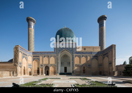 Ansicht der Fassade, Grab von Tamerlane, Samarkand, Usbekistan Stockfoto