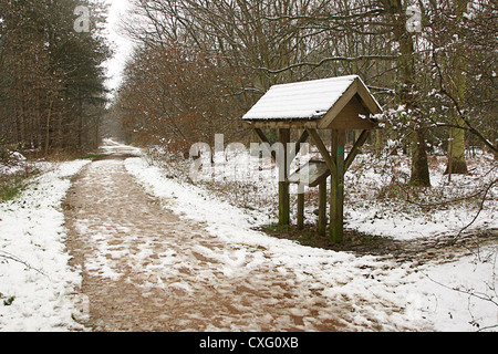 Dezember 2008 - Winter-Informationboard Stockfoto