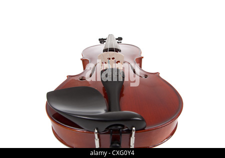 Braune Geige auf einem weißen Hintergrund Stockfoto