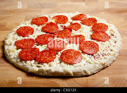 Peperoni-pizza Stockfoto