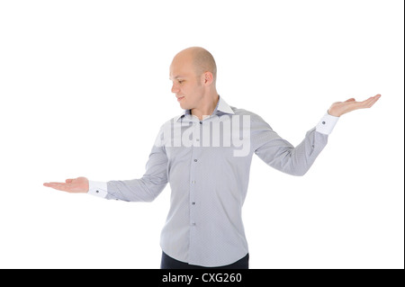 Geschäftsmann mit Hand ausgestreckt Stockfoto