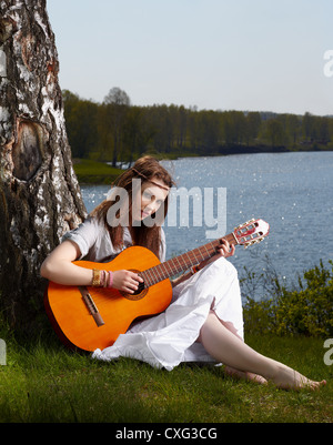 wunderschöne Hippie-Mädchen Stockfoto