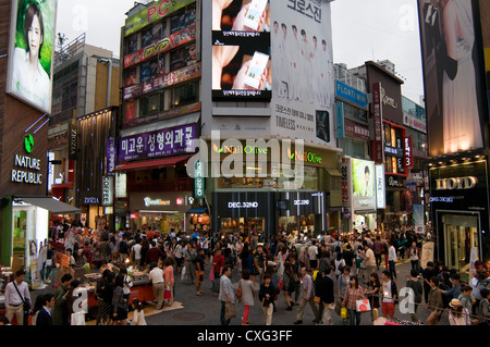 Myeongdong Straßenmarkt, Seoul, Korea. Stockfoto