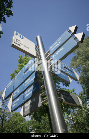 Berlin, der Freien Universität Verzeichnis Dahlem Stockfoto