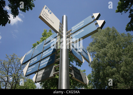 Berlin, der Freien Universität Verzeichnis Dahlem Stockfoto