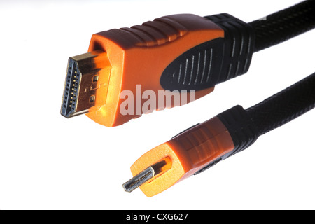 HDMI und Mini-HDMI-Kabel Stockfoto