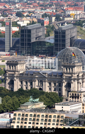 Berlin-Panorama-Mitte und Tiergarten Stockfoto