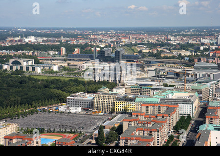 Regierungsviertel Berlin Panorama Stockfoto