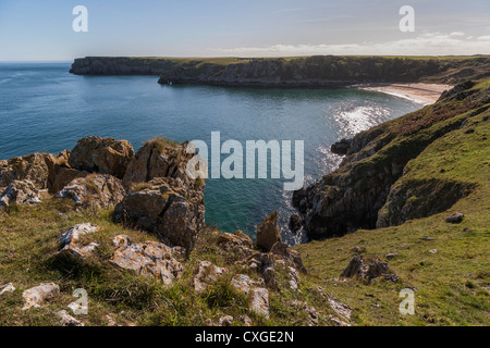 KBARAFUNDLE BUCHT UND STRAND NR STACKPOLE PEMBROLESHIRE WALES UK Stockfoto