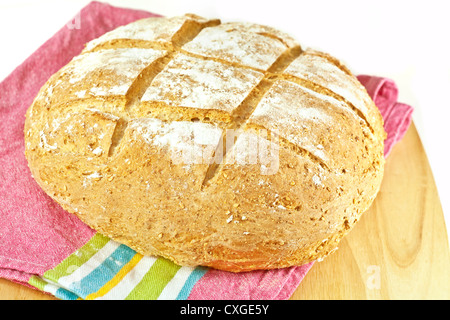 Einen runden Brotlaib hausgemachten Irish Soda. Stockfoto